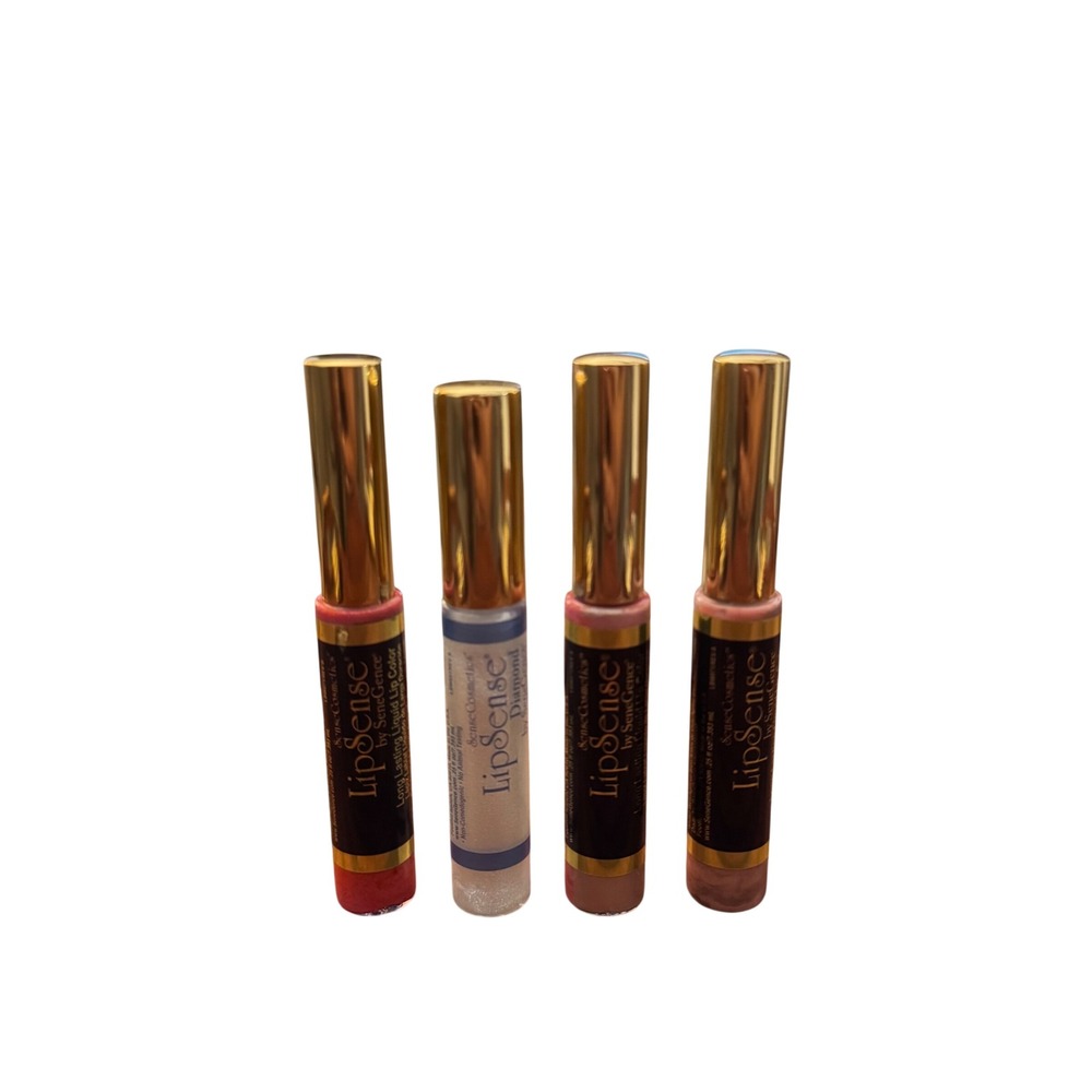 LipSense Liquid Lip Color Nude Mauve Ice Razzberry Diamond Kiss Gloss Set 0.25oz - Picture 1 of 8